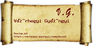 Várhegyi Gyöngyi névjegykártya
