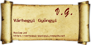 Várhegyi Gyöngyi névjegykártya